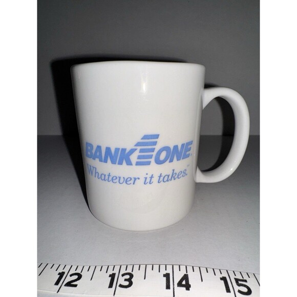 Vintage Bank One Coffee Mug  (Chase) Employee Cup Ceramic - Picture 2 of 2